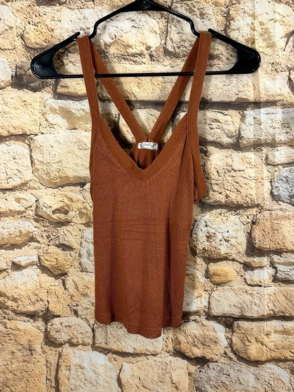 Intimately Free People Tank Top Size S.P Brown Ribbed Cami
